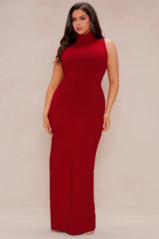 Logan Knit Maxi Dress - Red