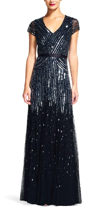 Today’s Deals, Tomorrow’s Regrets!Adrianna Papell AP092868950 Short Sleeve Long Formal Mesh Dress