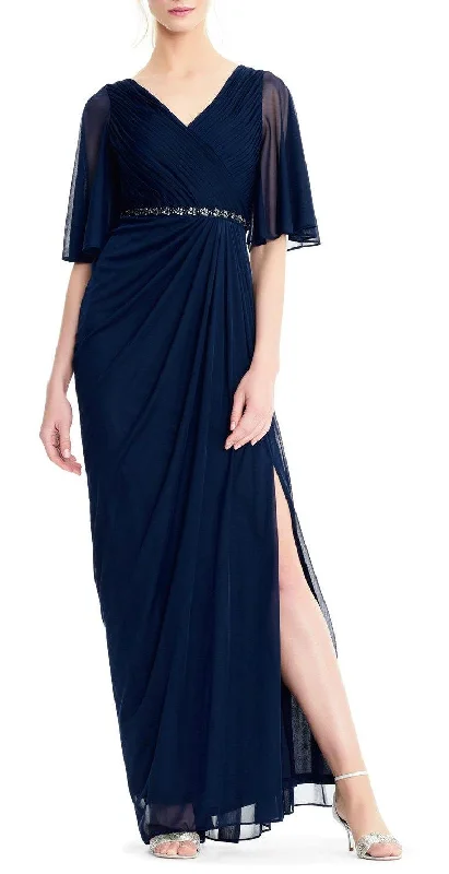 Get the Best for Less!Adrianna Papell AP1E203824 Short Sleeve Embellished Waist Draped Mesh Dress