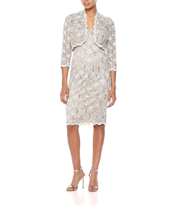 Shop Before It’s Gone!Alex Evenings AE1122090 Sleeveless Short Lace Dress Bolero Jacket
