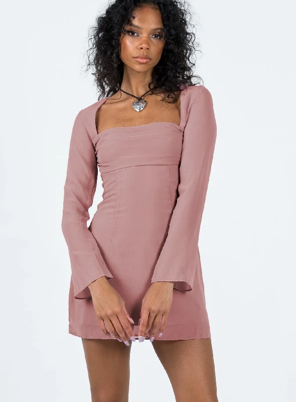 Bigger Savings, Better Shopping!Cavanagh Long Sleeve Mini Dress Dusty Pink