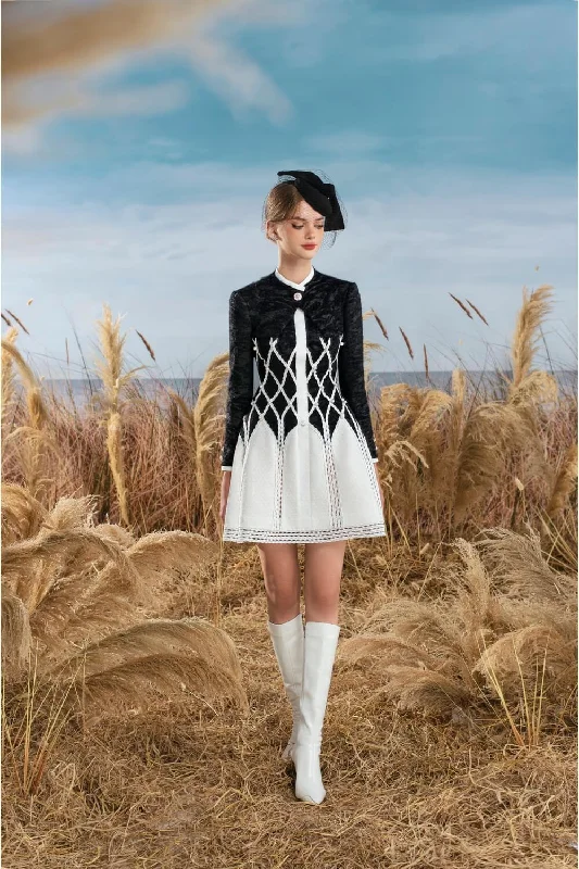 Massive Price Cuts!Imperia A-line Long Sleeved Brocade Mini Dress