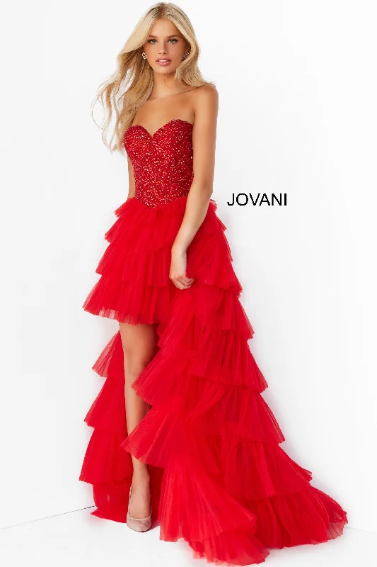 Unlock Huge Savings Now!Jovani 08100 Strapless High Low Prom Dress