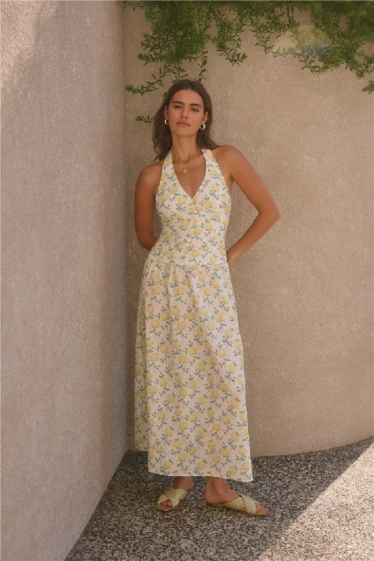 Instant Savings Await!Limoncello Halter Maxi Dress Yellow