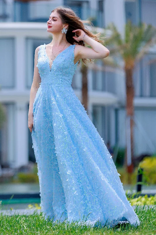 Your Best Deals Are Here!A-Line Sweep-Brush Train Sequined Lace Prom Dress CS0484