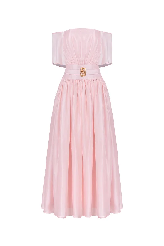 Unbeatable Prices!Rosine Gathered Off-Shoulder Silk Organza Midi Dress