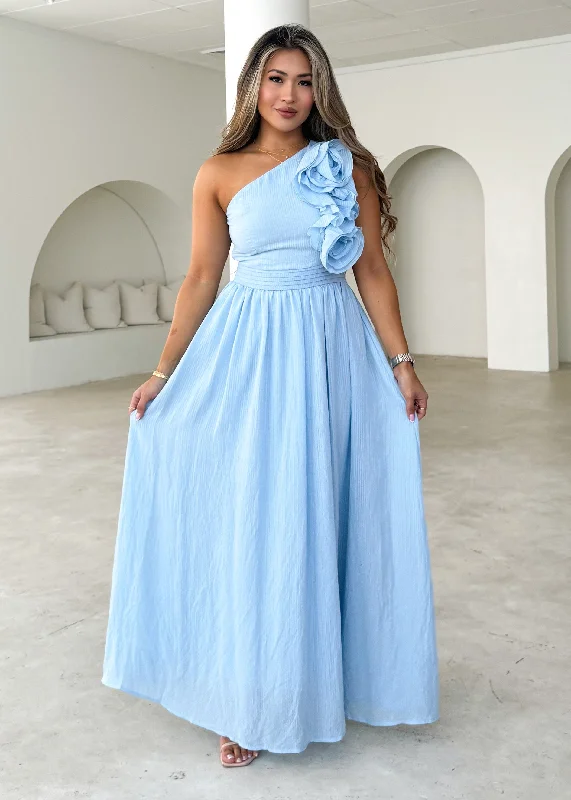Get More, Spend Less – Shop Now!Essja One Shoulder Midi Dress - Soft Blue