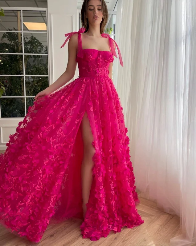 Your Favorite Items on Sale Now!Fuchsia Elegance Lace Gown